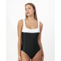 ΟΛΟΣΩΜΟ BICOLOR CURVY ESCOTE CUADRADO BLACK AND WH - NEGRO (BLACK) - 46
