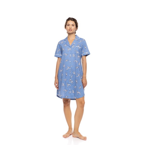 NIGHTGOWN BUTTONED DALMATIAN DENIM - L - Type